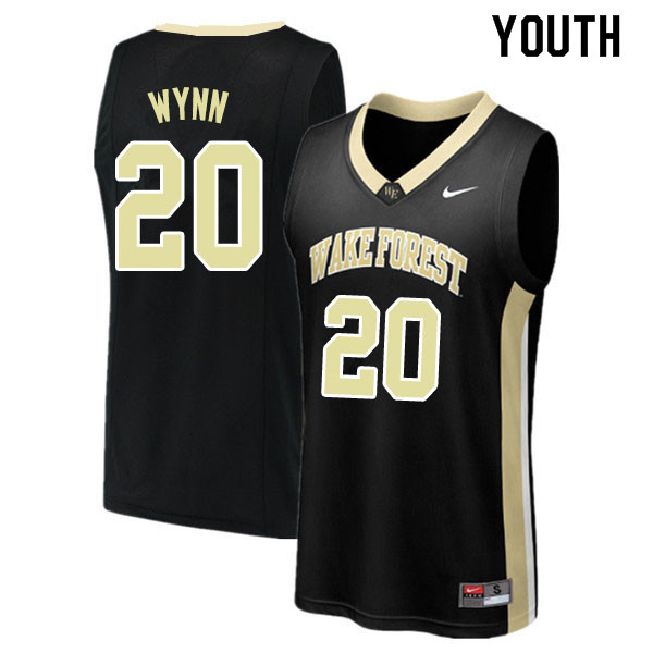 Youth #20 Michael Wynn Wake Forest Demon Deacons College Basketball Jerseys Sale-Black